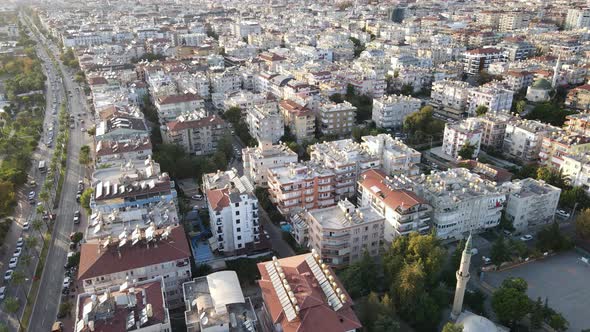 Aerial View Alanya Turkey  Resort Town Seashore