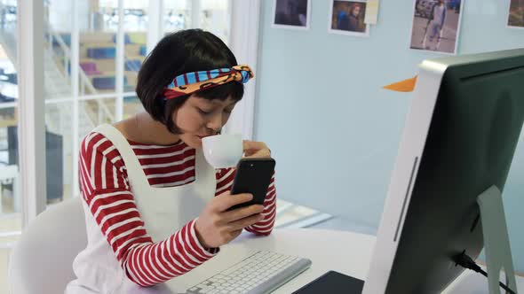 Young woman working in a creative office