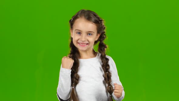 Baby Rejoices in Victory. Green Screen