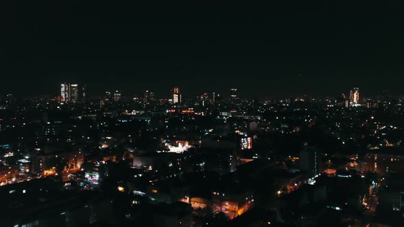 Aerial night shot of Mexico city