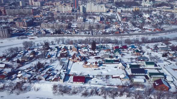 Aerial View Of The Winter City Of Penza