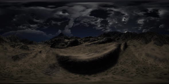 VR 360 Huge Dark Clouds Over Scottish Highlands