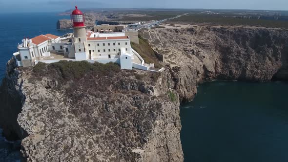 Aerial view of Cabo de Sao Vicente - southwesternmost point of Europe