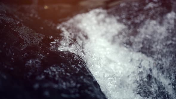 A Wild Mountain River with Crystal Clear Water