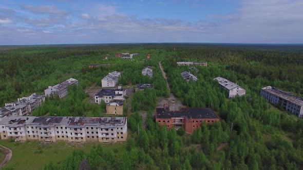 Abandoned Town Overgrown With Forest