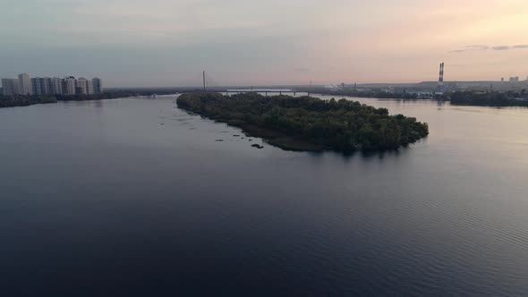 Darnitsky Bridge Over the Dnieper River Ukraine Kiev