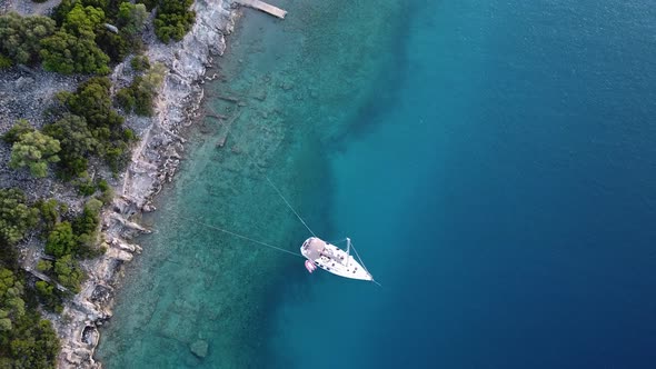 The Yacht Stands Near the Shore