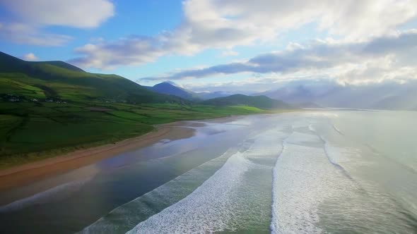 Beautiful sea and fields on hill 4k