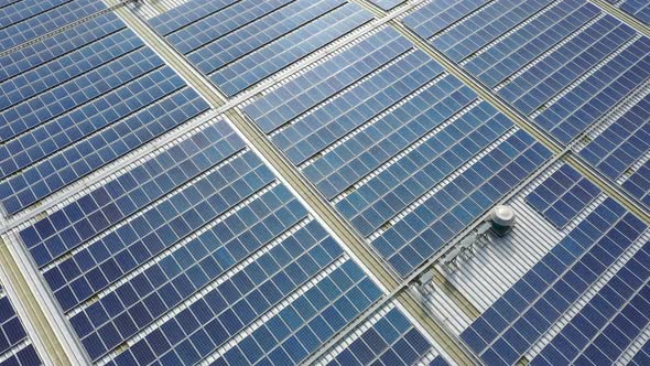 Solar power station on factory rooftop