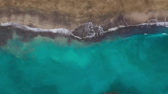 Top View of the Desert Beach on the Atlantic Ocean