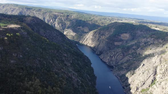 River Sil Canyon, Galicia Spain. Aerial View