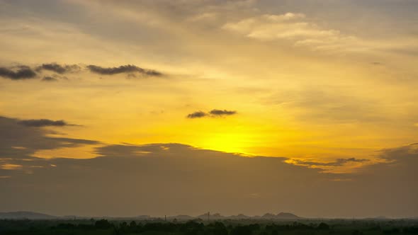 View of Colorful dramatic sky sunset or sunrise with Moving clouds background alt