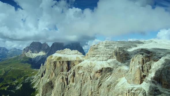 Amazing Aerial View From Piz Boe Mountain in Italian Dolomites