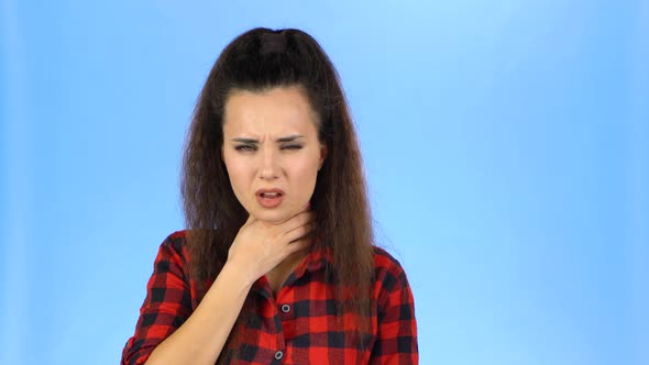 Woman Is Coughing and Sneezing