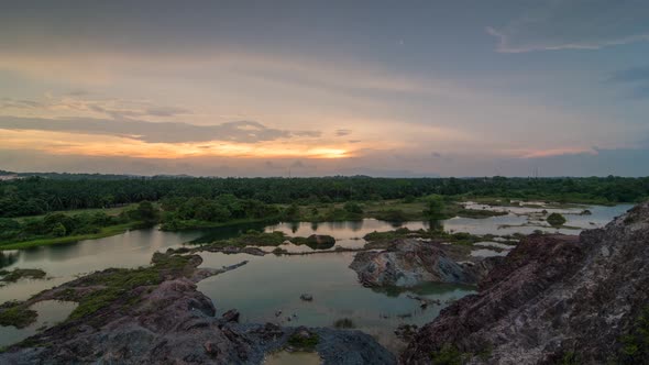 Timelapse Scenic dilapidated quarry