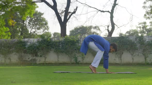 Indian man doing advance yoga