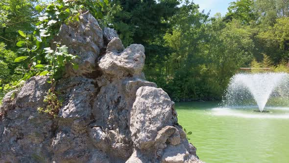 Giardini Margherita Gardens in Bologna Fountain Pond