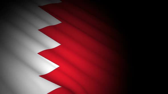 Bahrain Flag Blowing in Wind