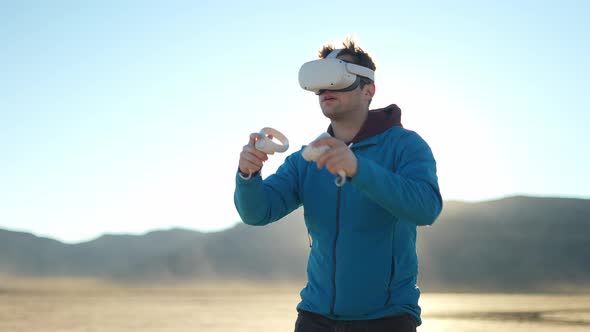 Man Using VR Headset