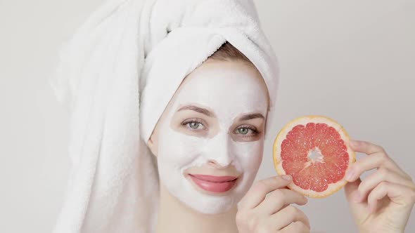 Spa Woman with Facial Mask