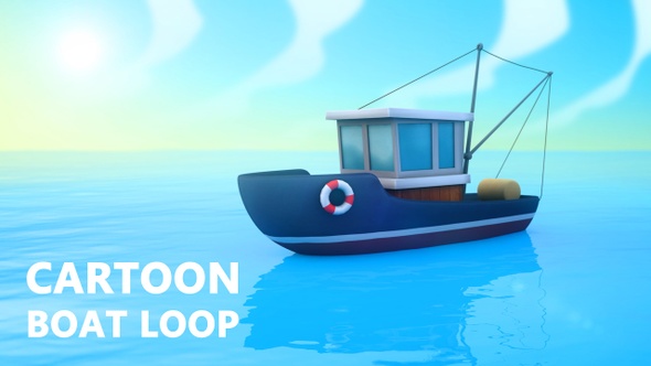 Cartoon Boat Loop Background HD