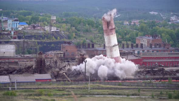 Explosion of Old Structures. The Collapse of an Obsolete Industrial Workshop in an Explosion