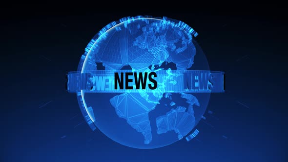 Digital World Map News Studio Background Loop N101