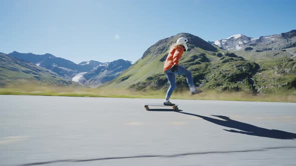 Cinematic downhill longboard session