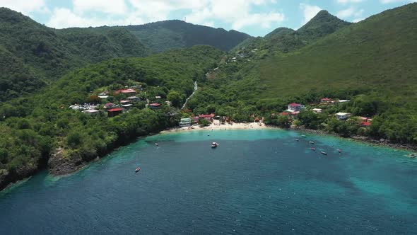 Tropical island drone coast view (Martinique, Anses d'Arlet)	