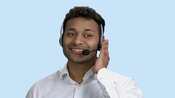 Portrait of a Young Male Customer Service Operator.