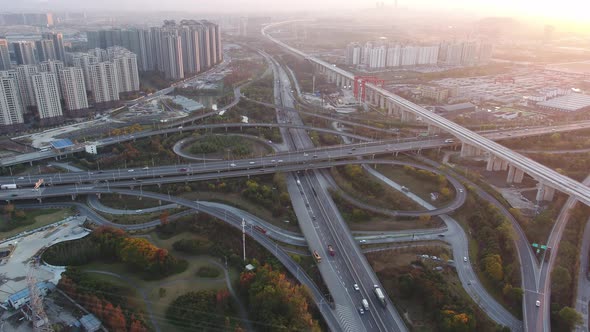 Busy traffic road in hangzhou china