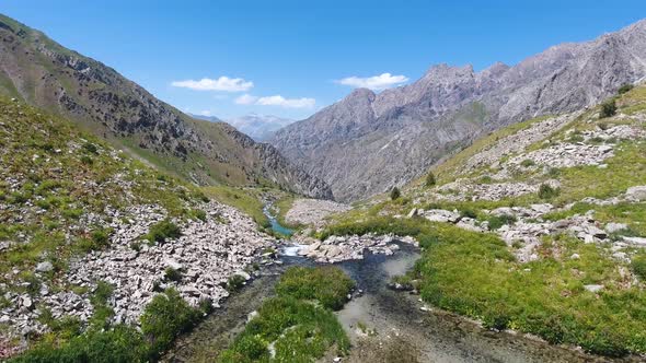 panorama of beautiful mountains in the Tashkent region