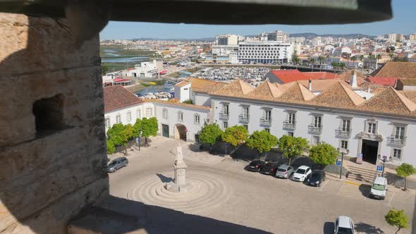 Top View of the Faro Old Town Cityscape Algarve Portugal