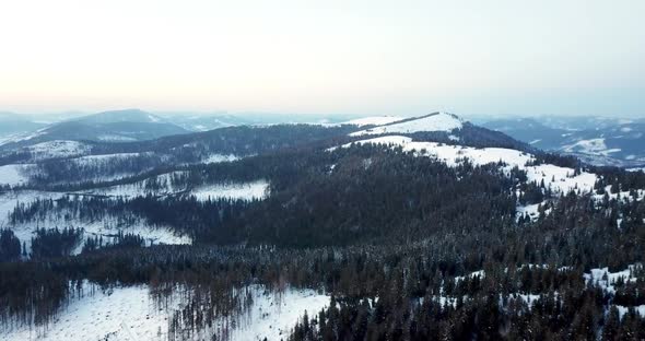 From Great Heigh Fairytale Mountain Landscape Snow Covered Alpine Sharp Peaks