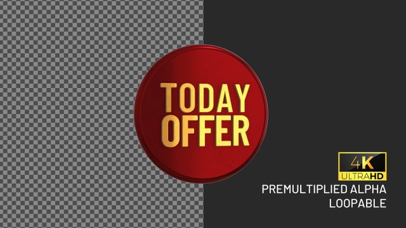 Today Offer Rotating Looping Badge with Alpha Channel alt