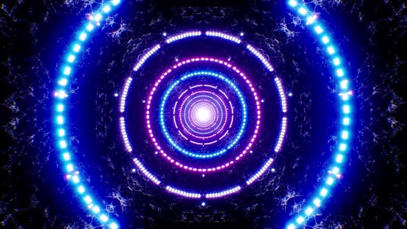 Glow Neon Light Ring Vj Tunnel Loop 4K