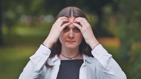 Portrait of a Young Georgian Girl in a Park in Summer