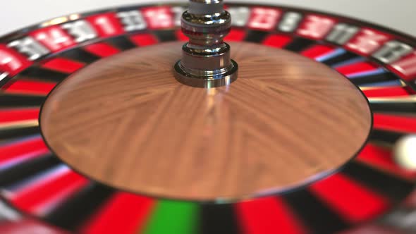 Casino Roulette Wheel Ball Hits 2 Two Black