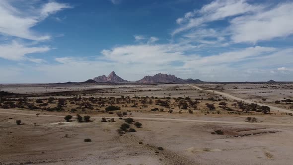 Drone footage of the Erongo region of Namibia, beautiful nature, mountains