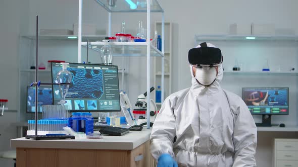 Scientist Researcher Protection Suit Using VR