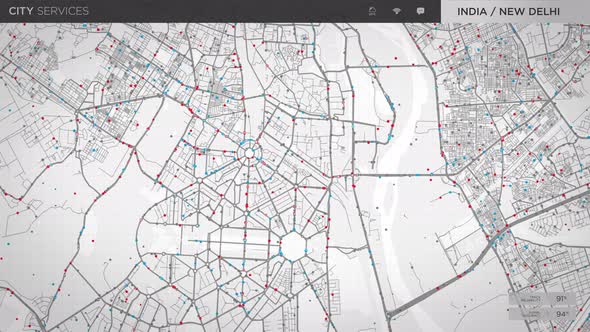 Internet satellite navigation system is following multiple gps signals on a map alt