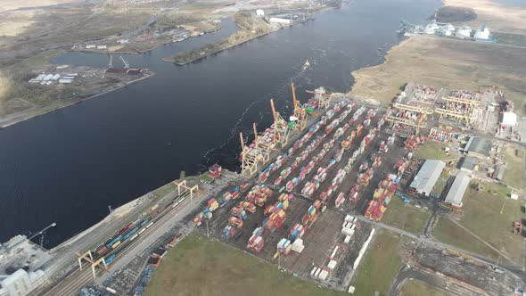 Cargo port aerial view