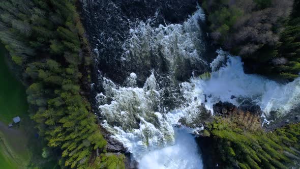 Ristafallet Waterfall in the Western Part of Jamtland