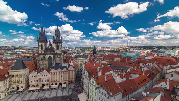 Old Town Square Timelapse in Prague Czech Republic