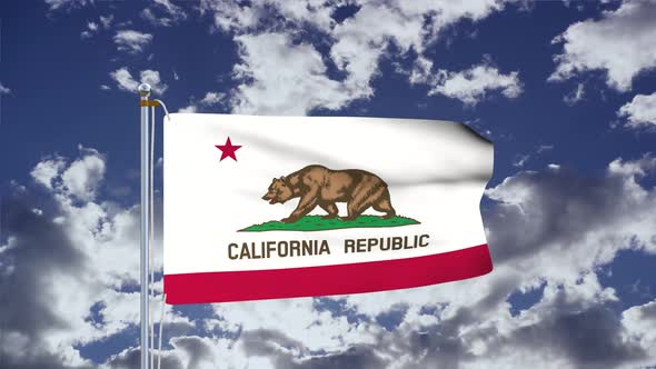 California Flag Waving 4k