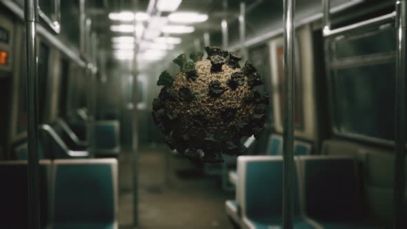 Coronavirus Covid19 Epidemic in Subway Car