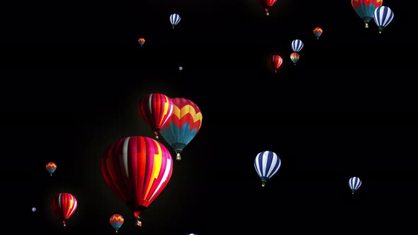 Cartoon Color Hot Air Balloon Ascending Cycle