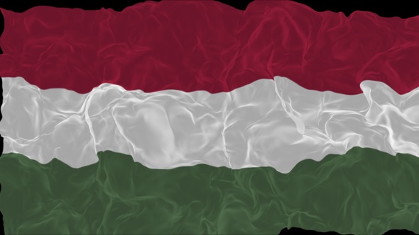 flag Hungary turns into smoke. State weakening concept, alpha channel.