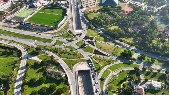 Road Junction Antalya Turkey Aerial View 4 K