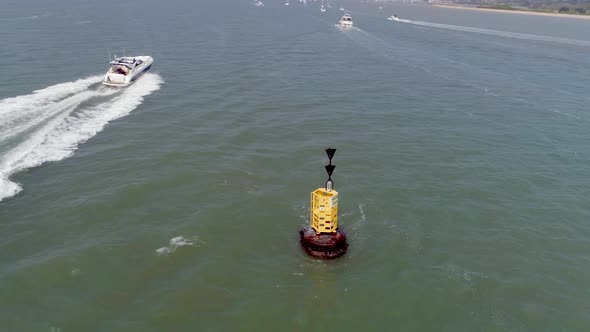 South Cardinal Buoy Used for Ship Navigation and Guidance